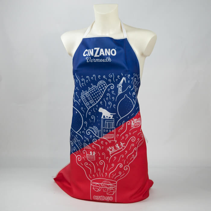 Adult apron with polyester. Full printing inc.