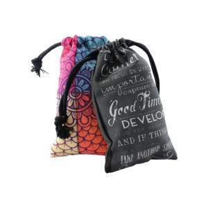 Size S RPET Polyester Bag with Drawstring, Four-color Printi