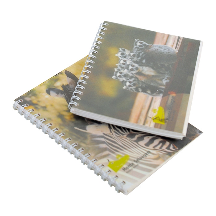 A5 spiral block, pp cover, four-color, 2 sides, 50 plain she