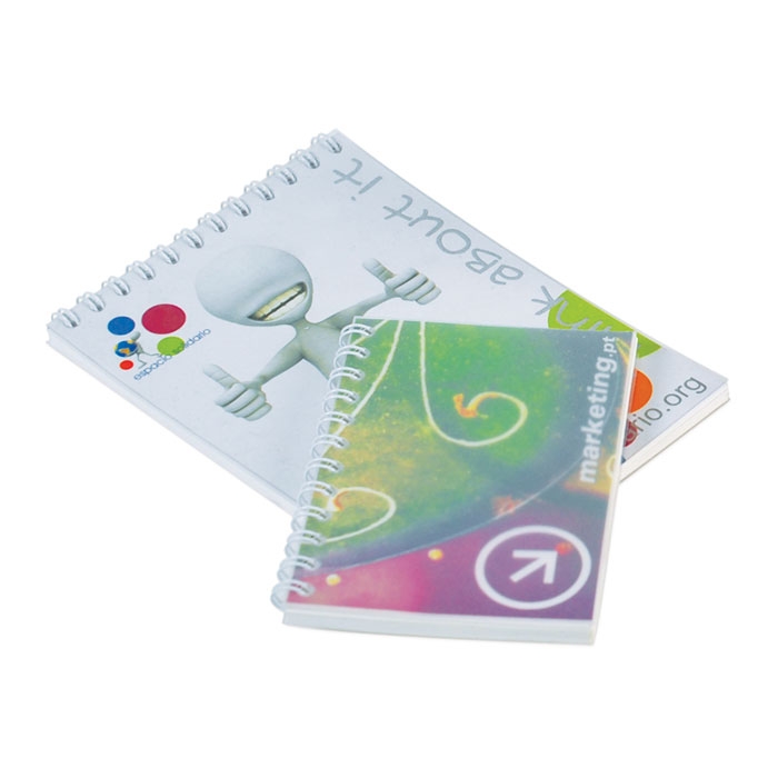 NOTEPAD A7 PP COVER WITH SPIRAL4 COLORS 2 SIDES