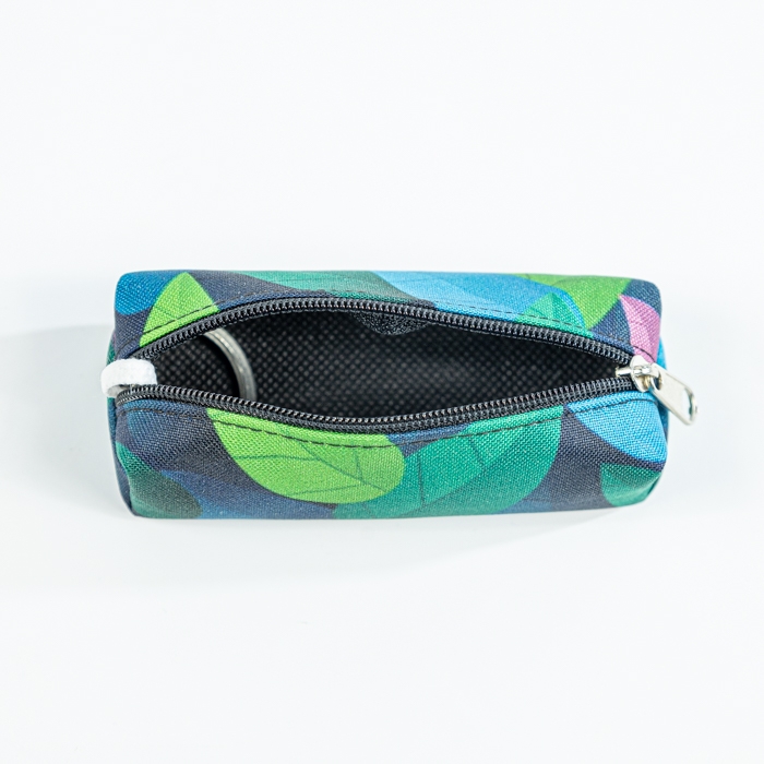 RPET Polyester Coin Purse with Keychain, Four-color Printing