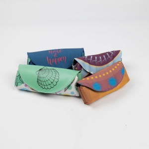 RPET Polyester Glasses Case with Four-color Printing