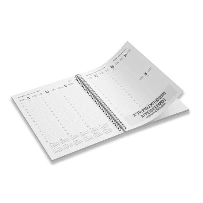 Planner A5 recycled spiral 4 colors cover and b&w core