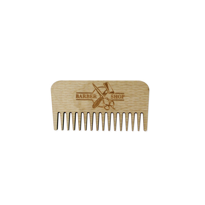 Laser engraved wood comb