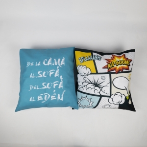 RPET Polyester Pillow Cover with Four-color Printing