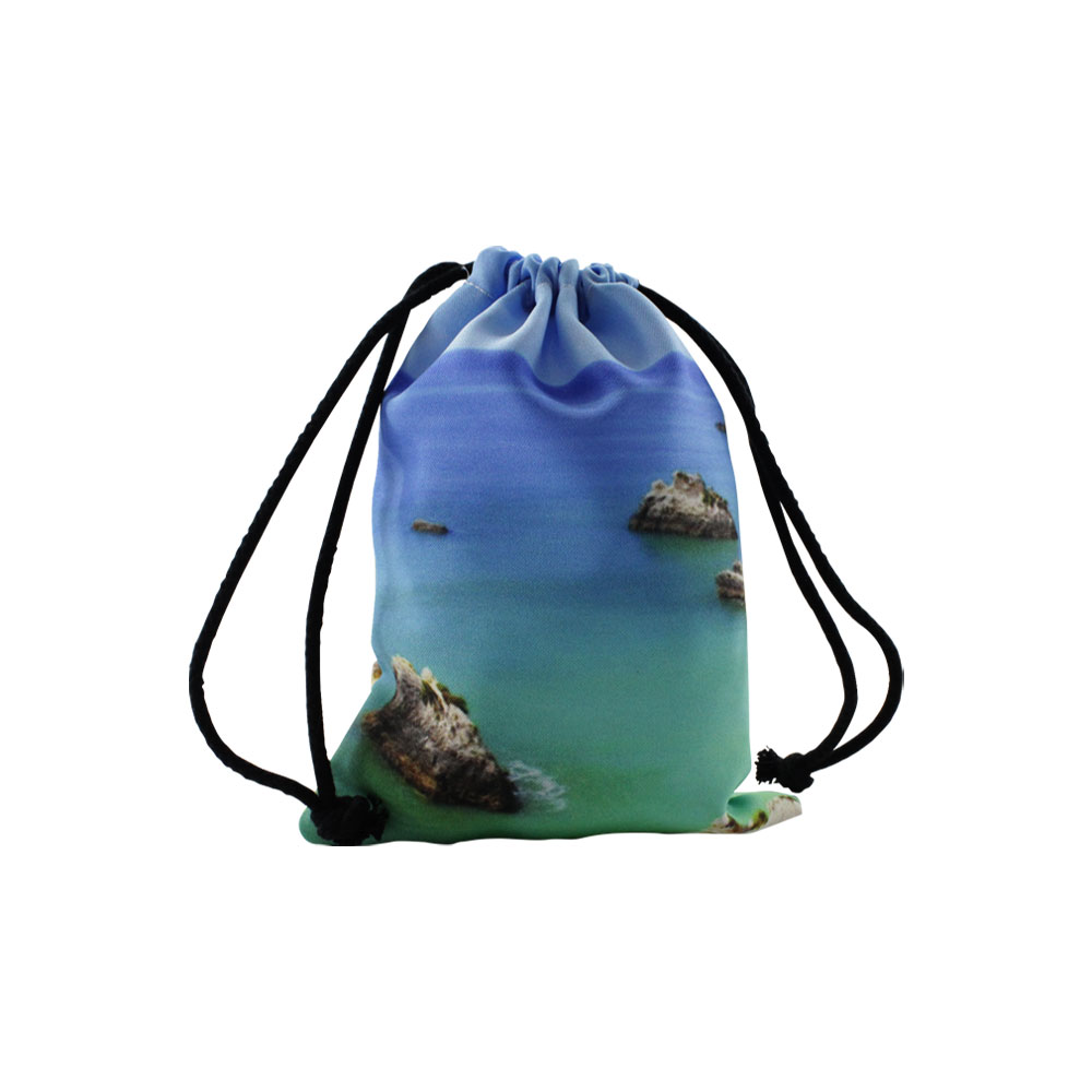 Size M RPET Polyester Bag with Drawstring, Four-color Printi
