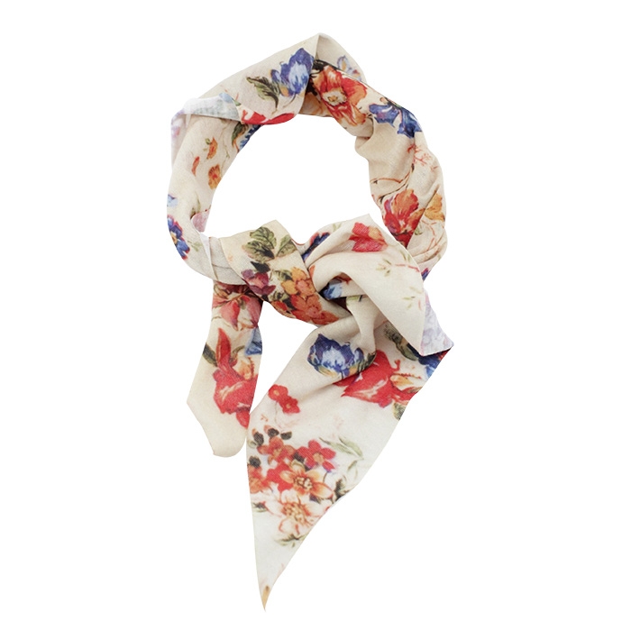 Foulard modele triangle touche coton - polyester full color