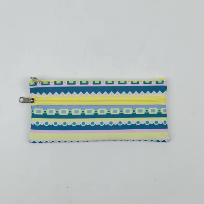 Double Pocket Pencil Case in RPET Polyester with Four-color