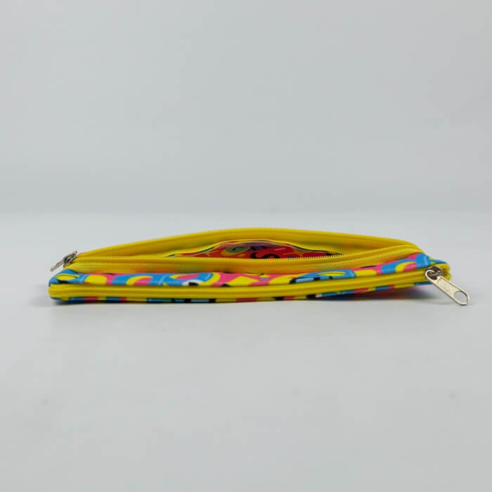 Double Pocket Pencil Case in RPET Polyester with Four-color