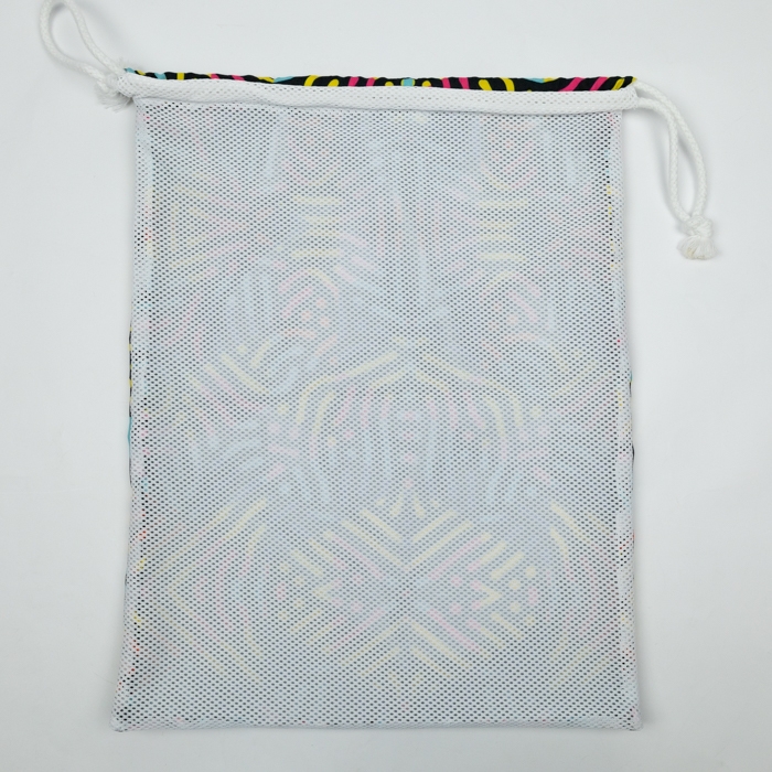Grand sac en polyester RPET avec filet, impression en quadri